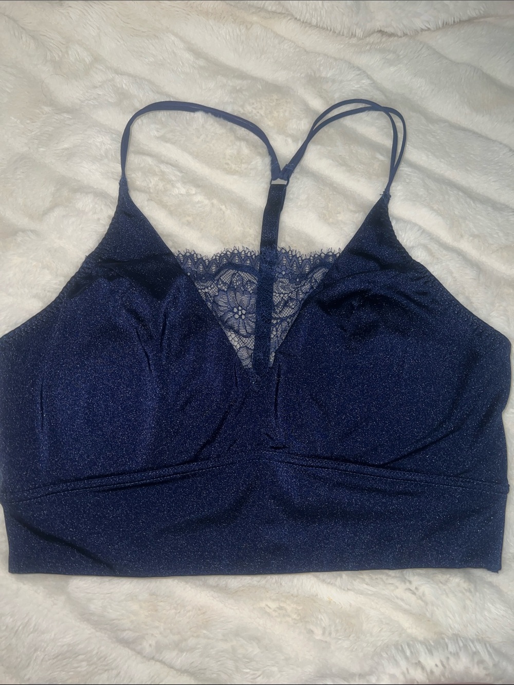 Daytrip - Buckle - Shimmer Lace Racerback Bralette - Navy
